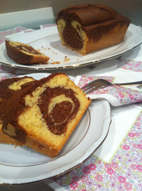 Bizcocho marmolado de nutella